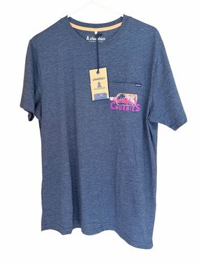 Chubbies Tee Shirt Mens Large Blue Pink Short Sleeve Crew Pocket NWT